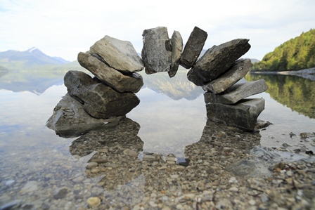 A bridge with stones