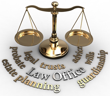 scale with legal concepts words below