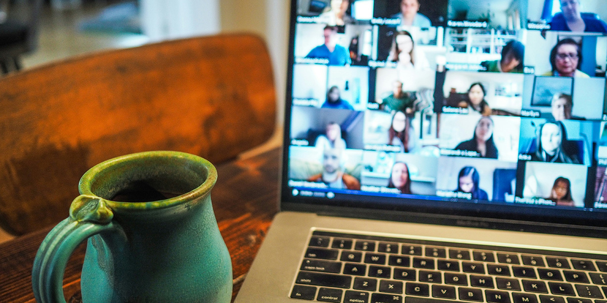 laptop with a zoom group