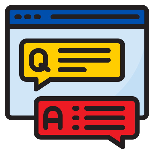 Q and A bubble icon