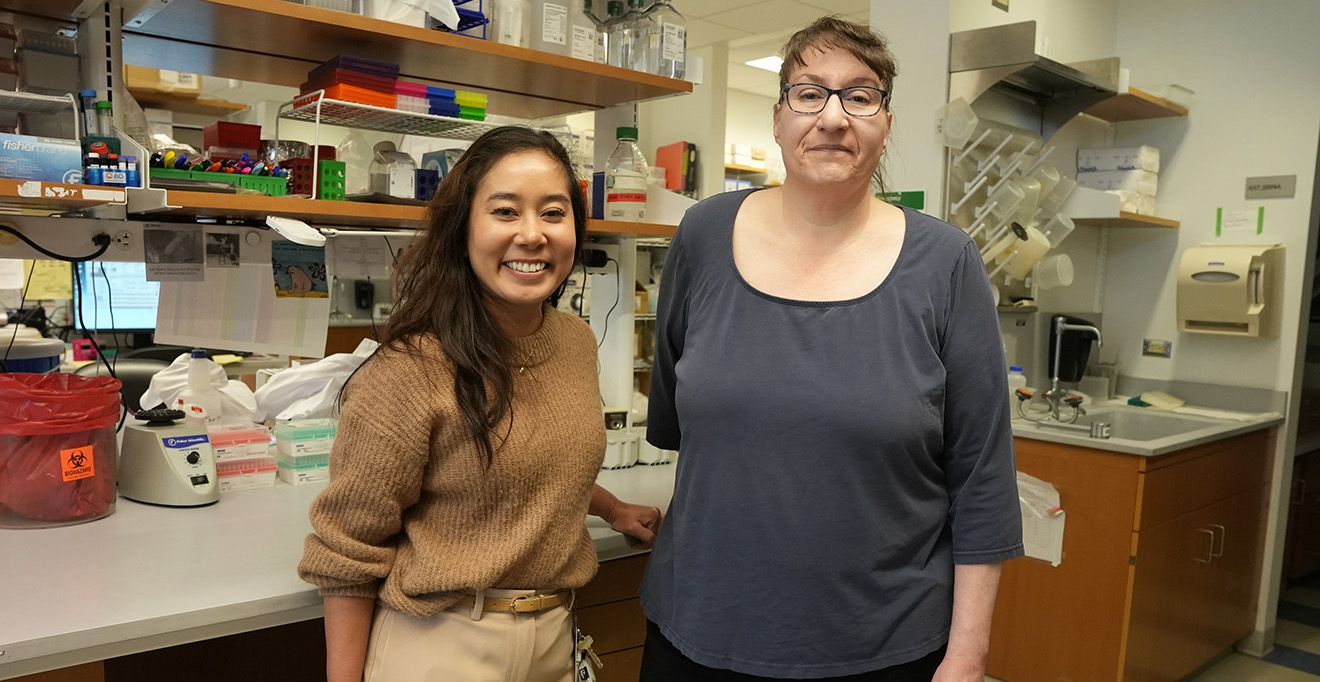 Photo of Tammy T. Nguyen, MD, PhD, with Sally C. Kent, PhD