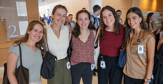 Isabella Rubin, Katelyn Reynolds, Danielle Sharon, Zoe Wolfenson and Madelyn Crago standing together